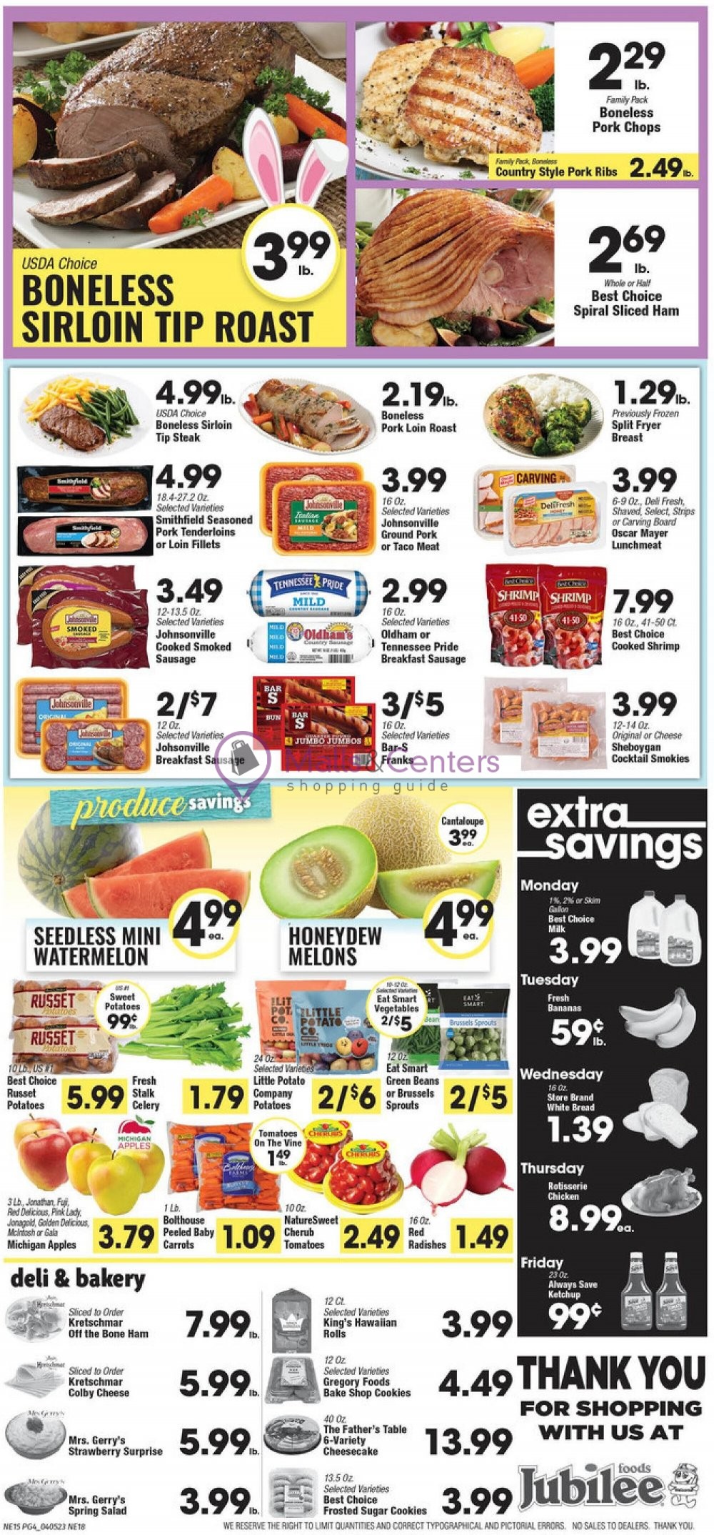 Jubilee Foods Weekly ad valid from 04/03/2023 to 04/09/2023 MallsCenters