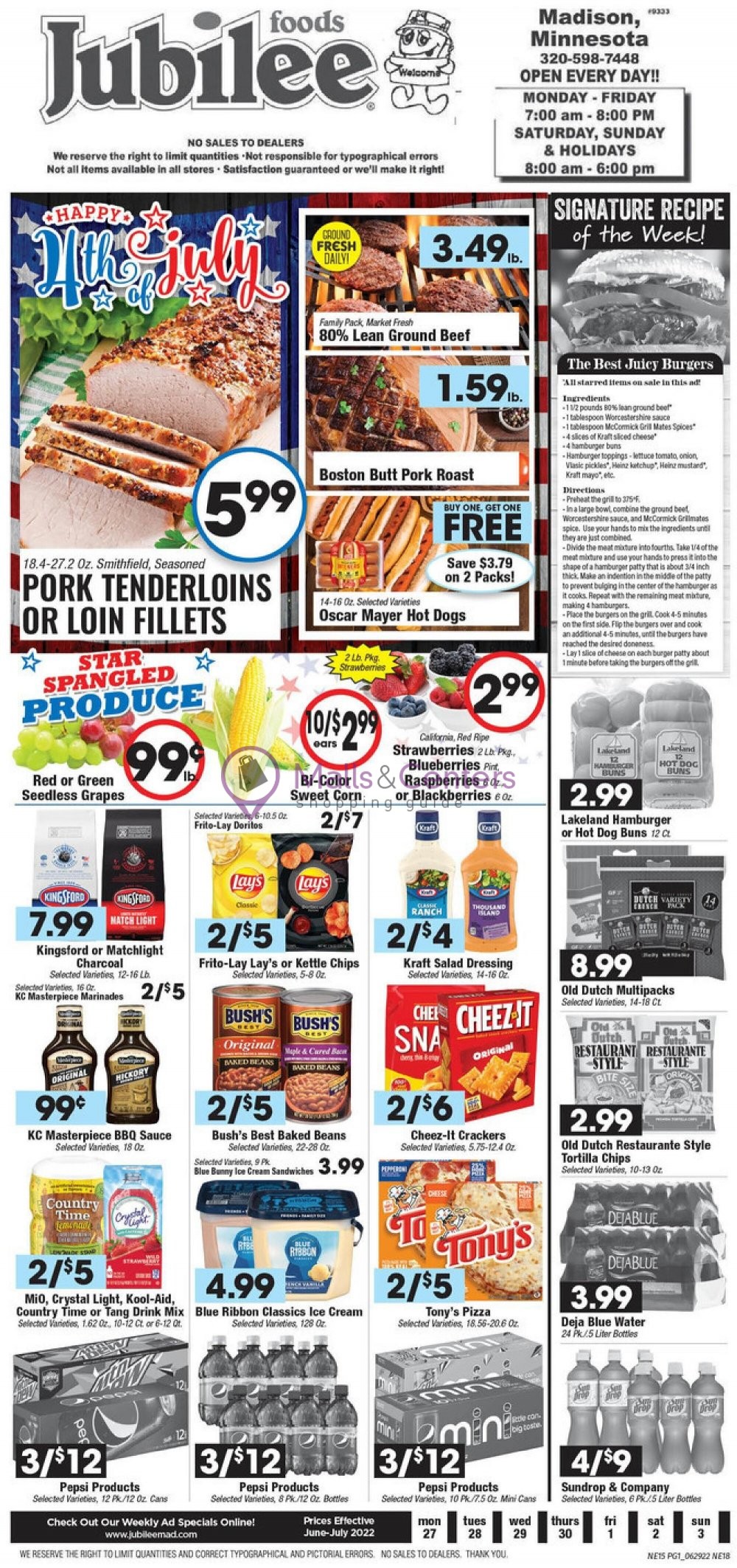 Jubilee Foods Weekly ad valid from 06/27/2022 to 07/03/2022 MallsCenters