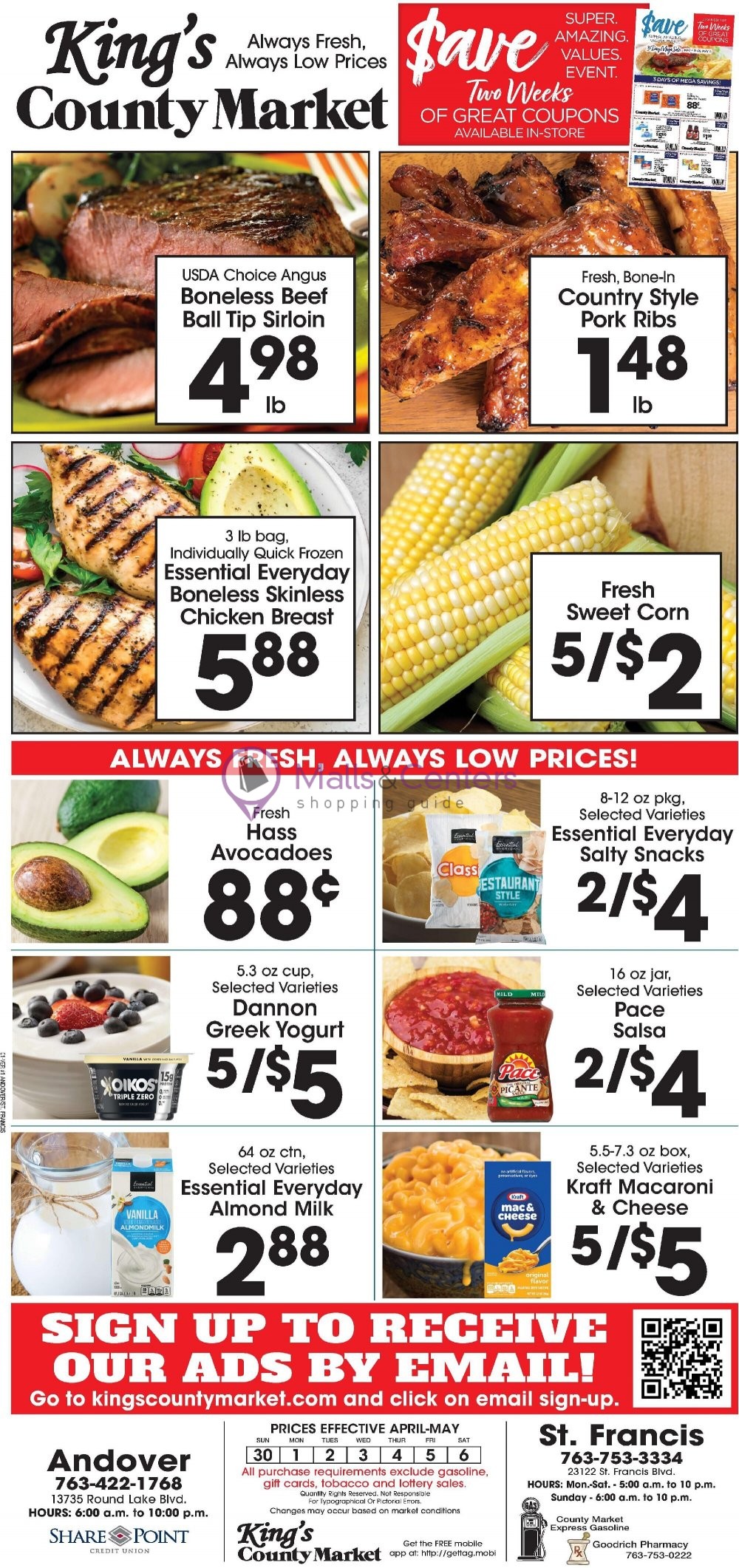 King's County Market Weekly ad valid from 04/30/2023 to 05/06/2023