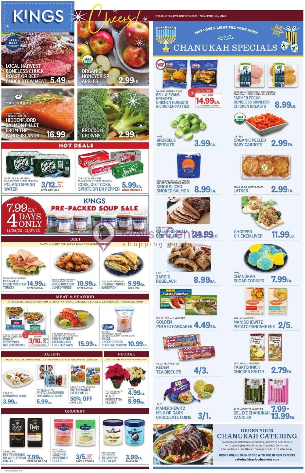 First page of weekly ad for Kings Food Markets valid: 11/24/2023 - 11/30/2023