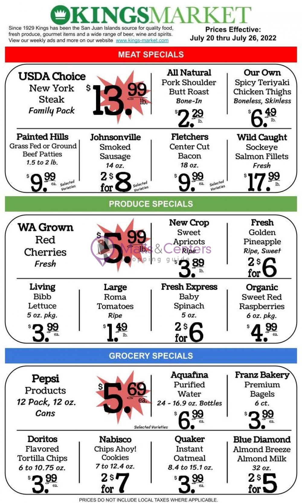Kings Market Weekly ad valid from 07/20/2022 to 07/26/2022 MallsCenters