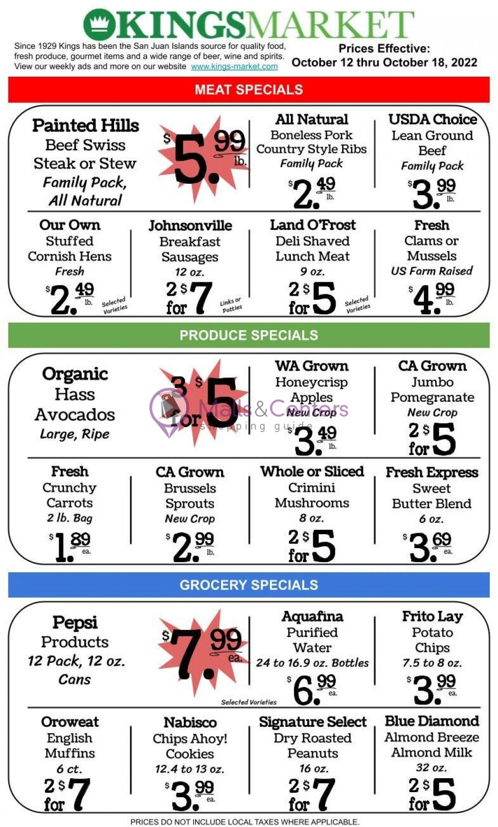 Kings Market Weekly Ad sales & flyers specials MallsCenters