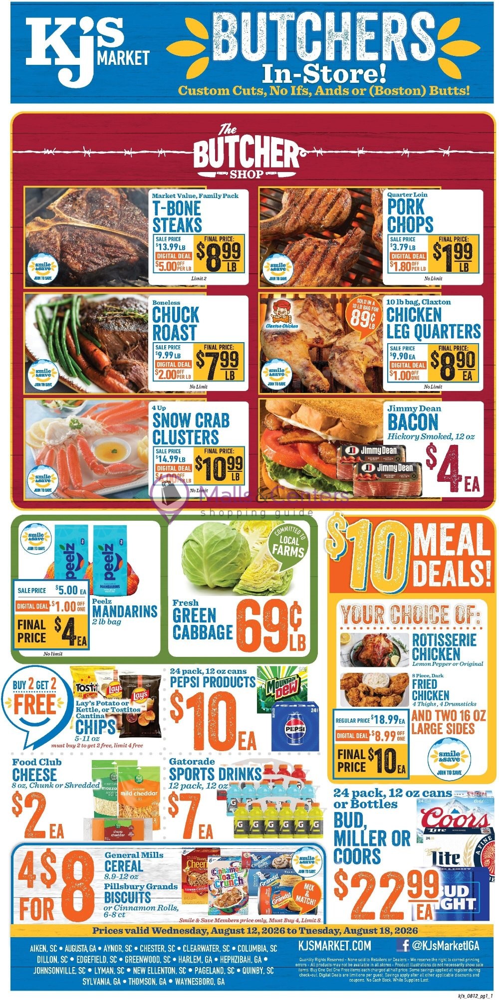 Weekly ad for KJ´s Market valid: 08/12/2026 - 08/18/2026, page 1