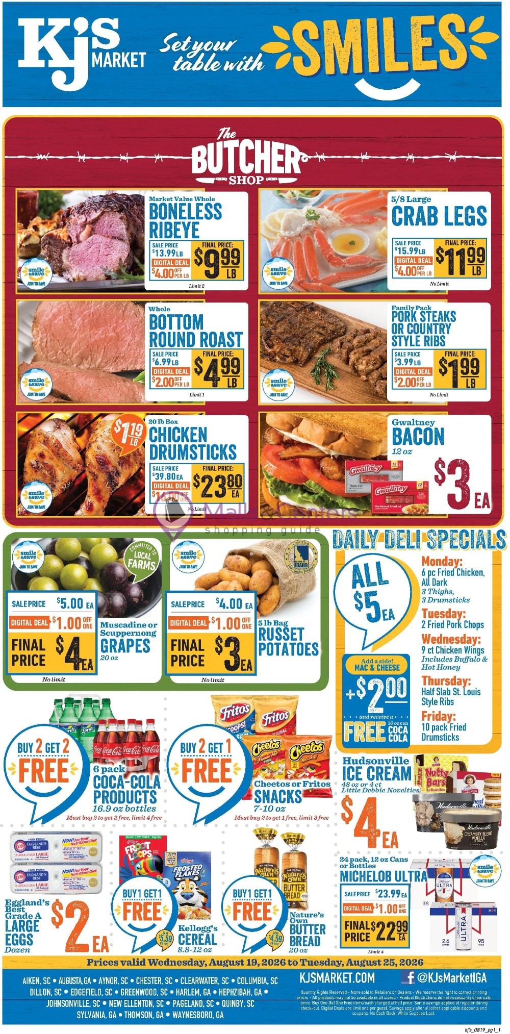 Weekly ad for KJ´s Market valid: 08/19/2026 - 08/25/2026, page 1