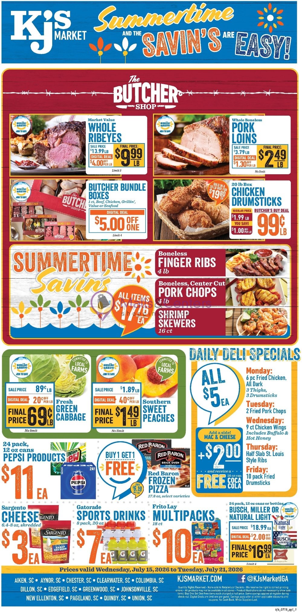 Weekly ad for KJ´s Market valid: 07/15/2026 - 07/21/2026, page 1