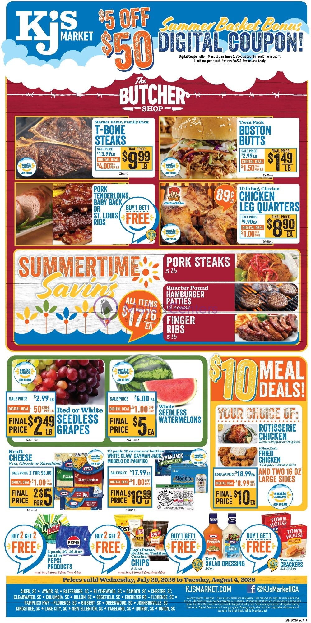 Weekly ad for KJ´s Market valid: 07/29/2026 - 08/04/2026, page 1