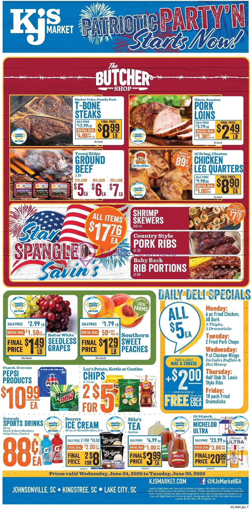 Weekly ad for KJ´s Market valid: 06/24/2026 - 06/30/2026, page 1