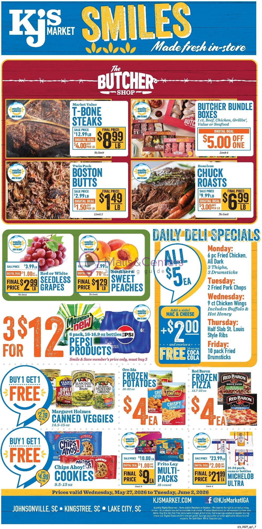 Weekly ad for KJ´s Market valid: 05/27/2026 - 06/02/2026, page 1