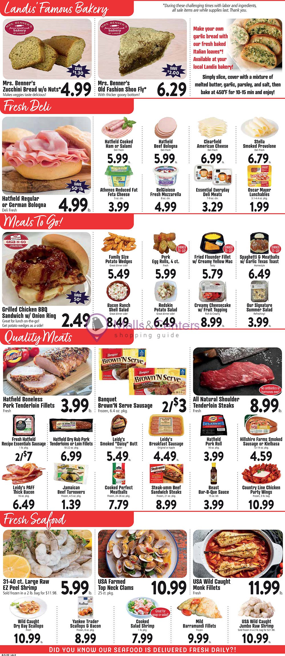 Landis Supermarket Weekly ad valid from 08/05/2022 to 08/11/2022