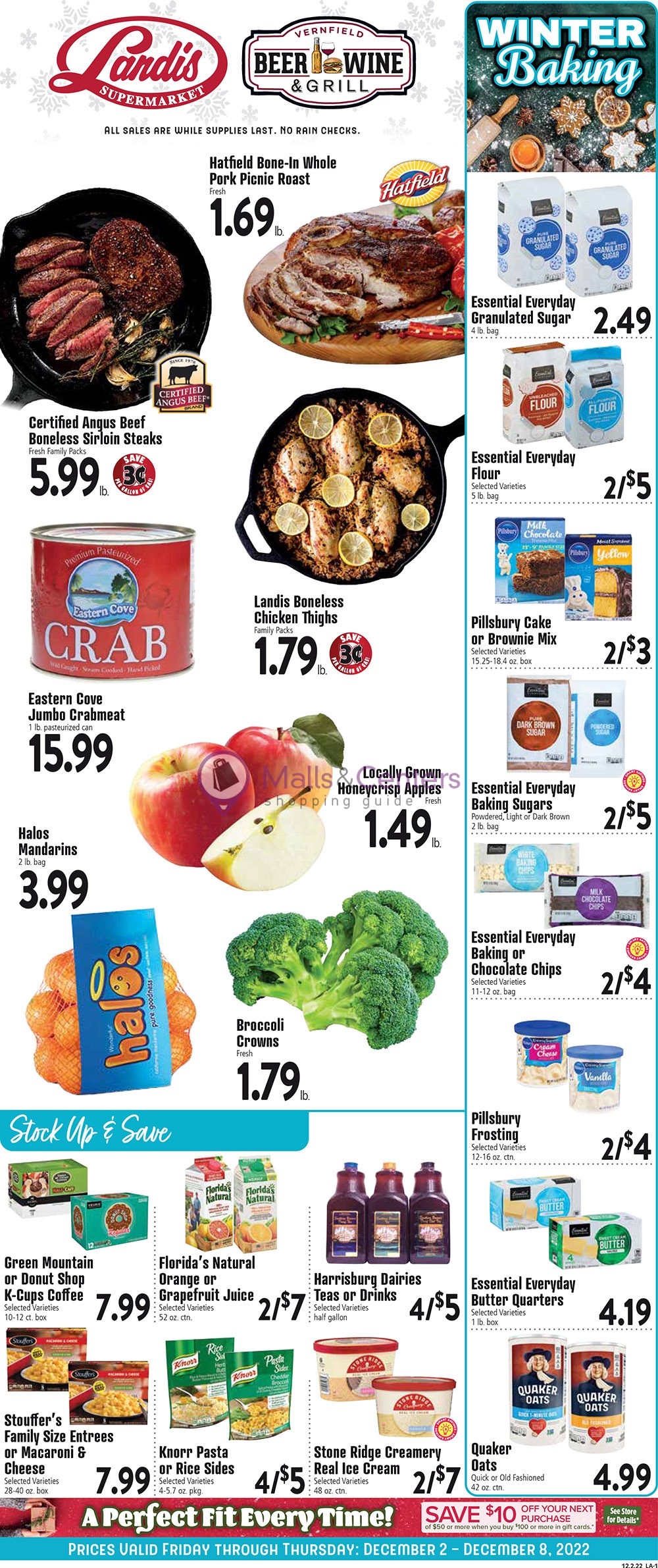 Landis Supermarket Weekly ad valid from 12/02/2022 to 12/08/2022