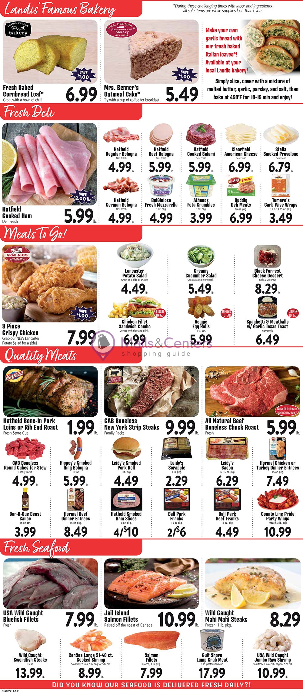 Landis Supermarket Weekly ad valid from 09/30/2022 to 10/06/2022
