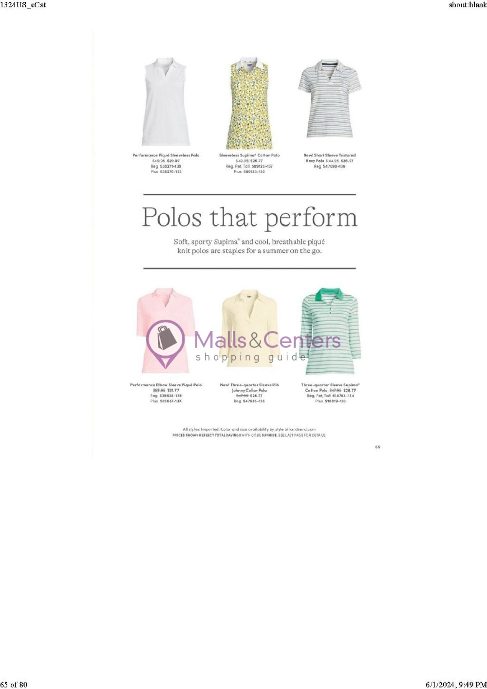 Weekly ad for Land's End valid: 06/01/2024 - 06/30/2024, page 65 Weekly ad for Land's End valid: 06/01/2024 - 06/30/2024, page 65