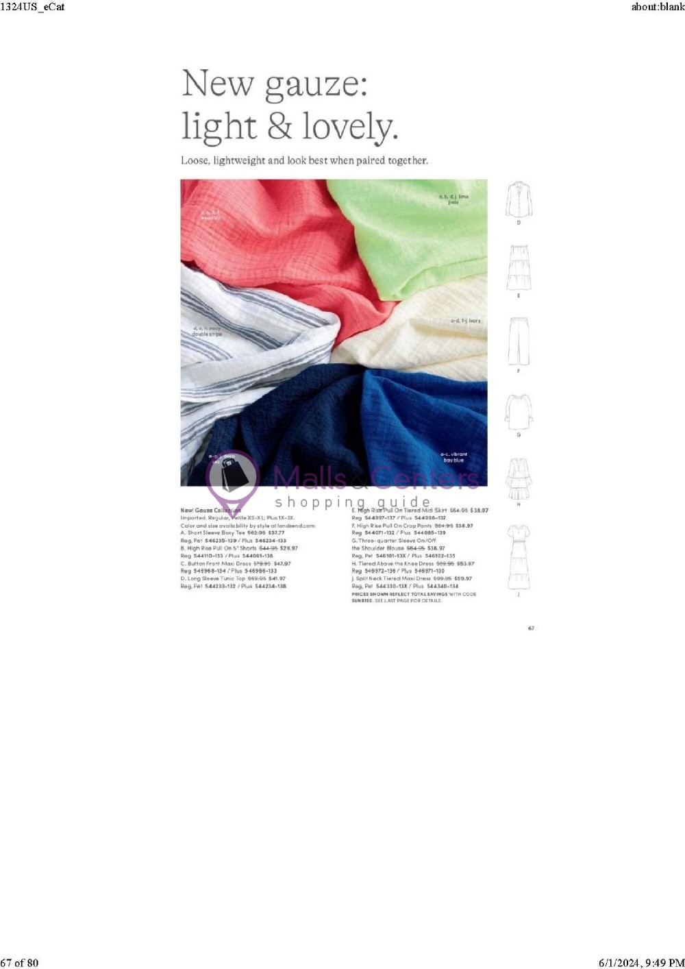 Weekly ad for Land's End valid: 06/01/2024 - 06/30/2024, page 67 Weekly ad for Land's End valid: 06/01/2024 - 06/30/2024, page 67