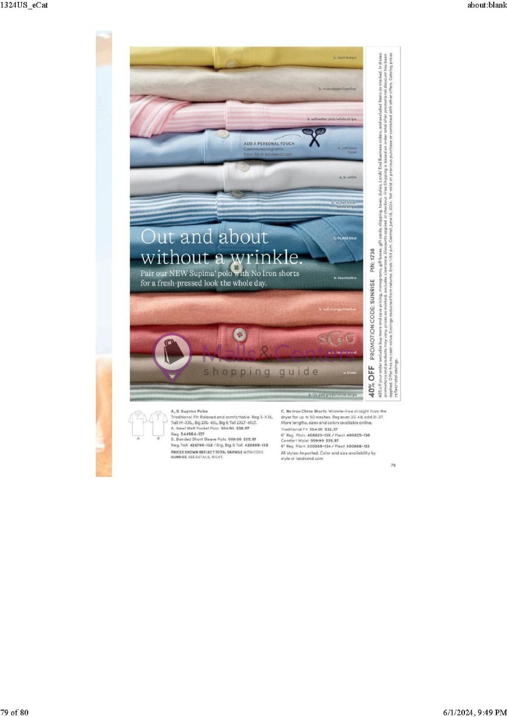 Weekly ad for Land's End valid: 06/01/2024 - 06/30/2024, page 79 Weekly ad for Land's End valid: 06/01/2024 - 06/30/2024, page 79