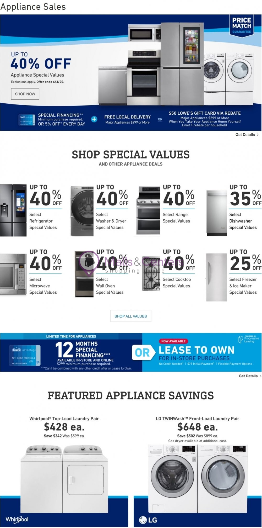 Lowe's Weekly Ad sales & flyers specials MallsCenters