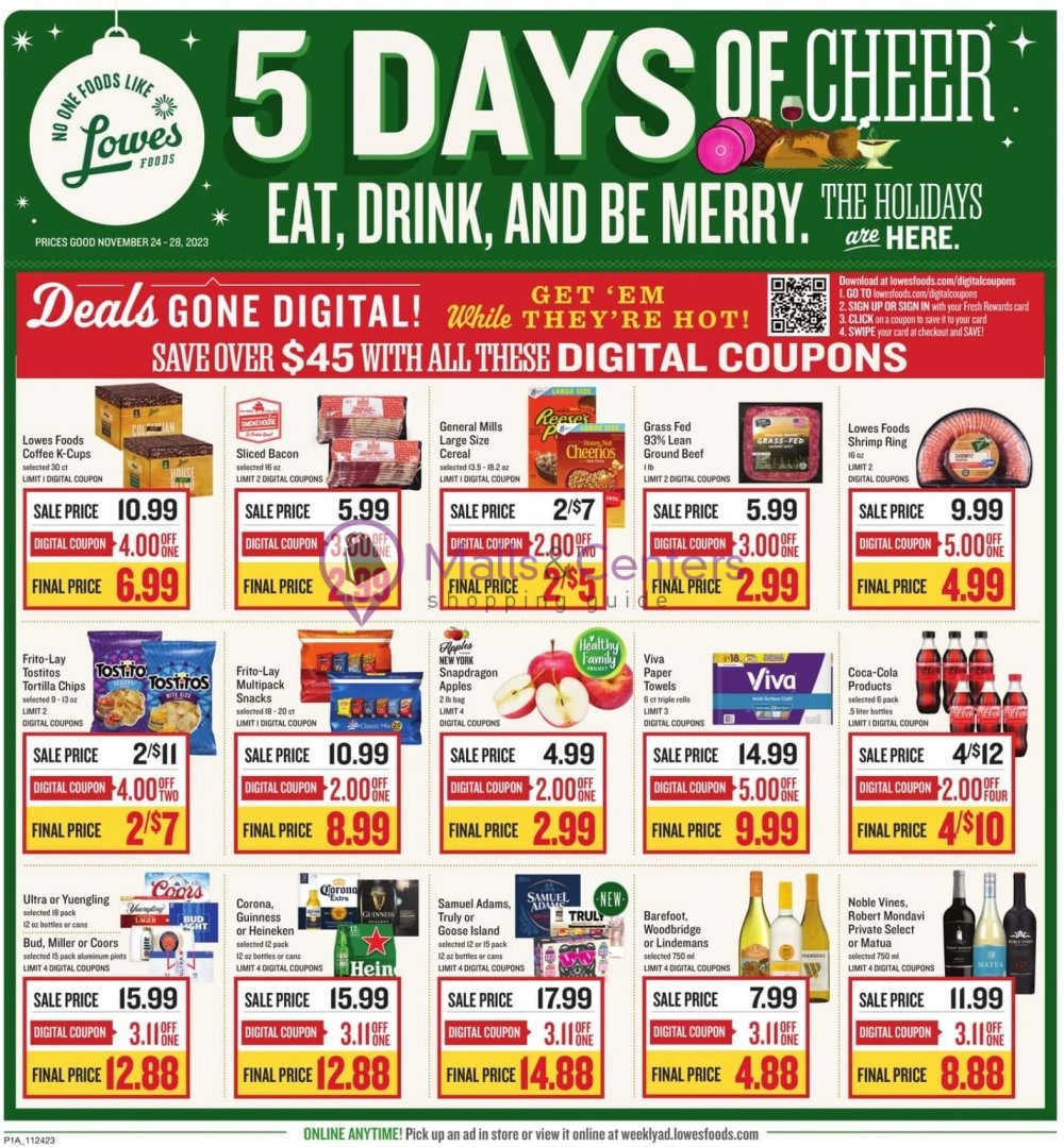 Lowes Foods Weekly ad valid from 11/24/2023 to 11/28/2023 MallsCenters