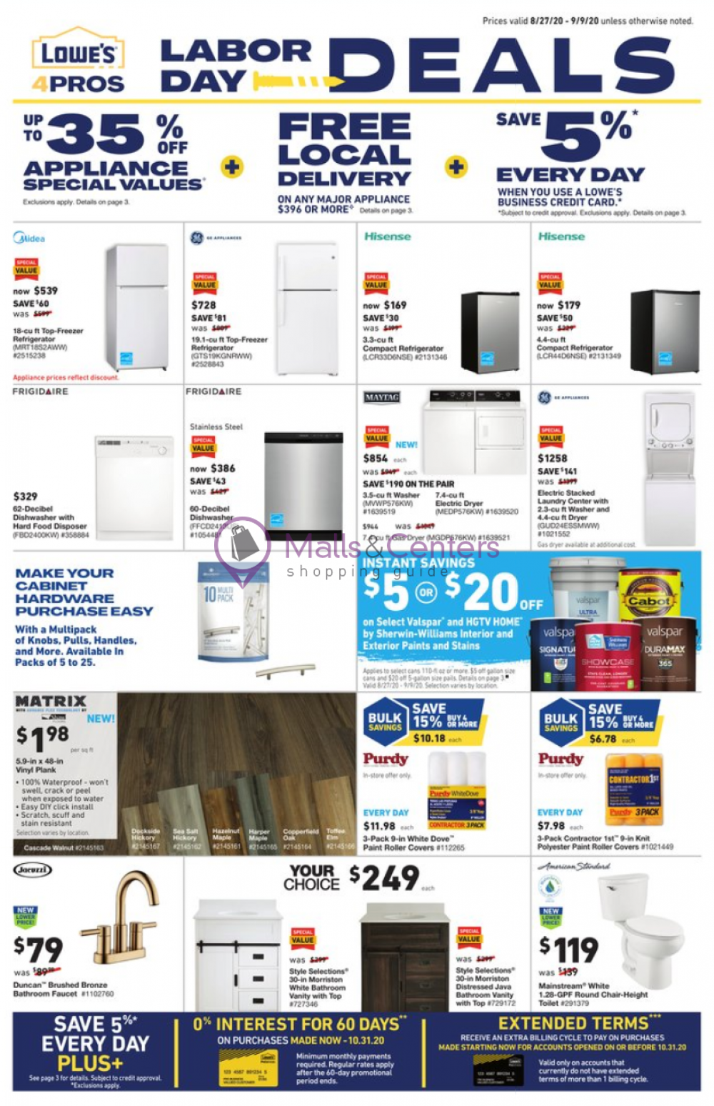 Lowe's Weekly ad valid from 08/27/2020 to 10/09/2020 MallsCenters
