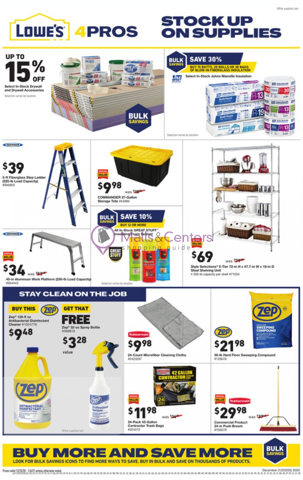 Lowe's Weekly ad valid from 12/25/2020 to 01/06/2021 MallsCenters