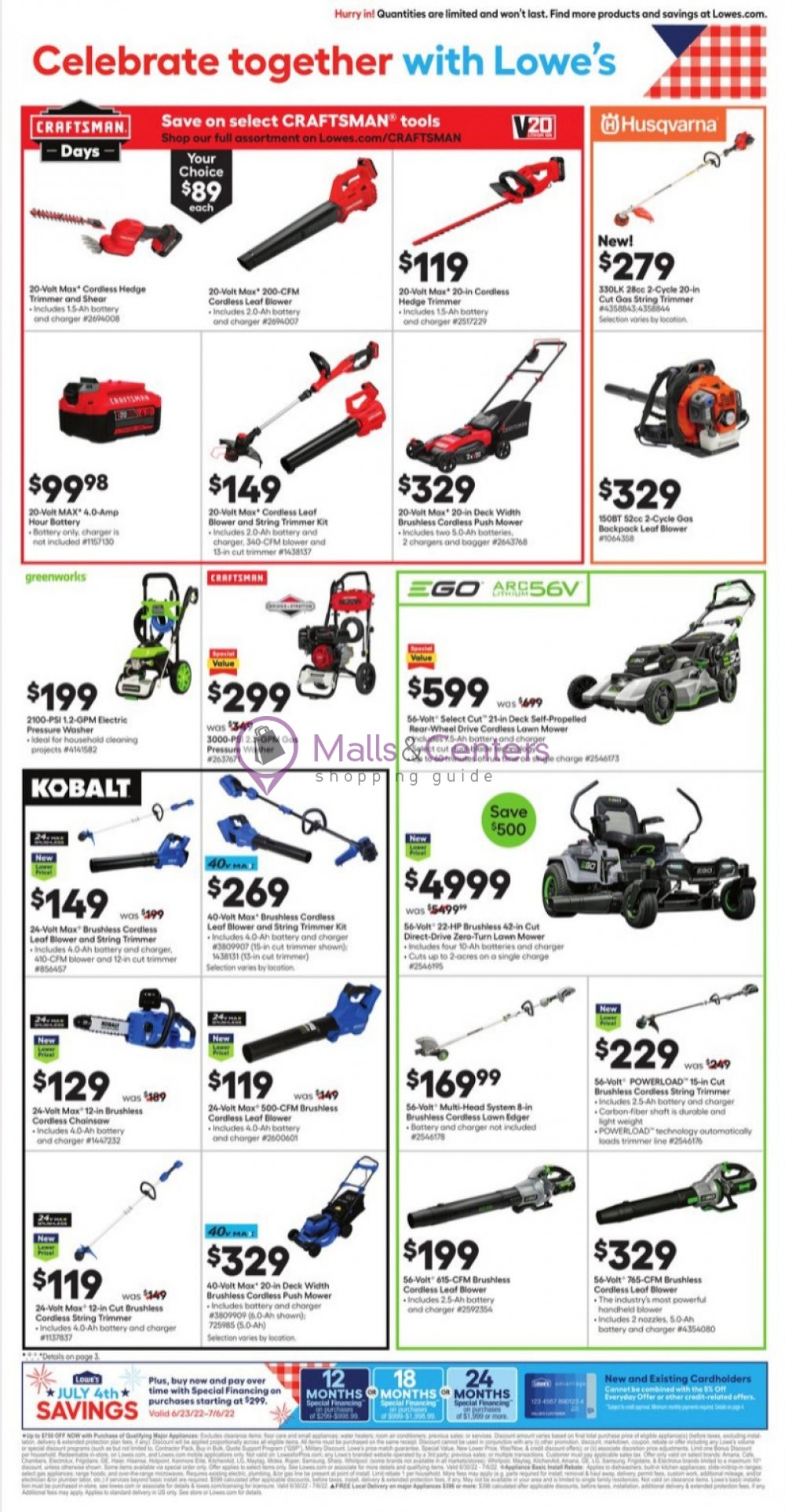 Lowe's Weekly Ad sales & flyers specials MallsCenters