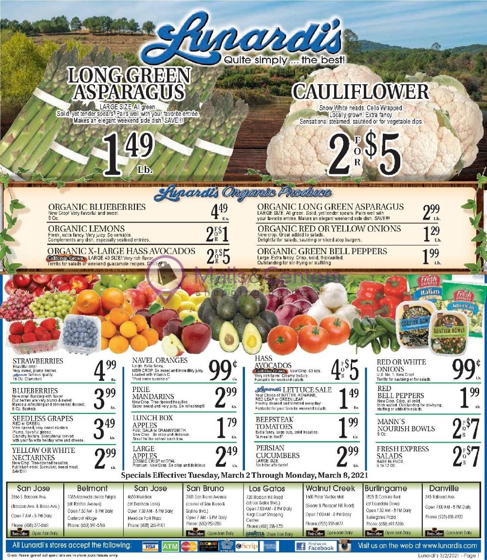 Lunardis Weekly Ad sales & flyers specials MallsCenters