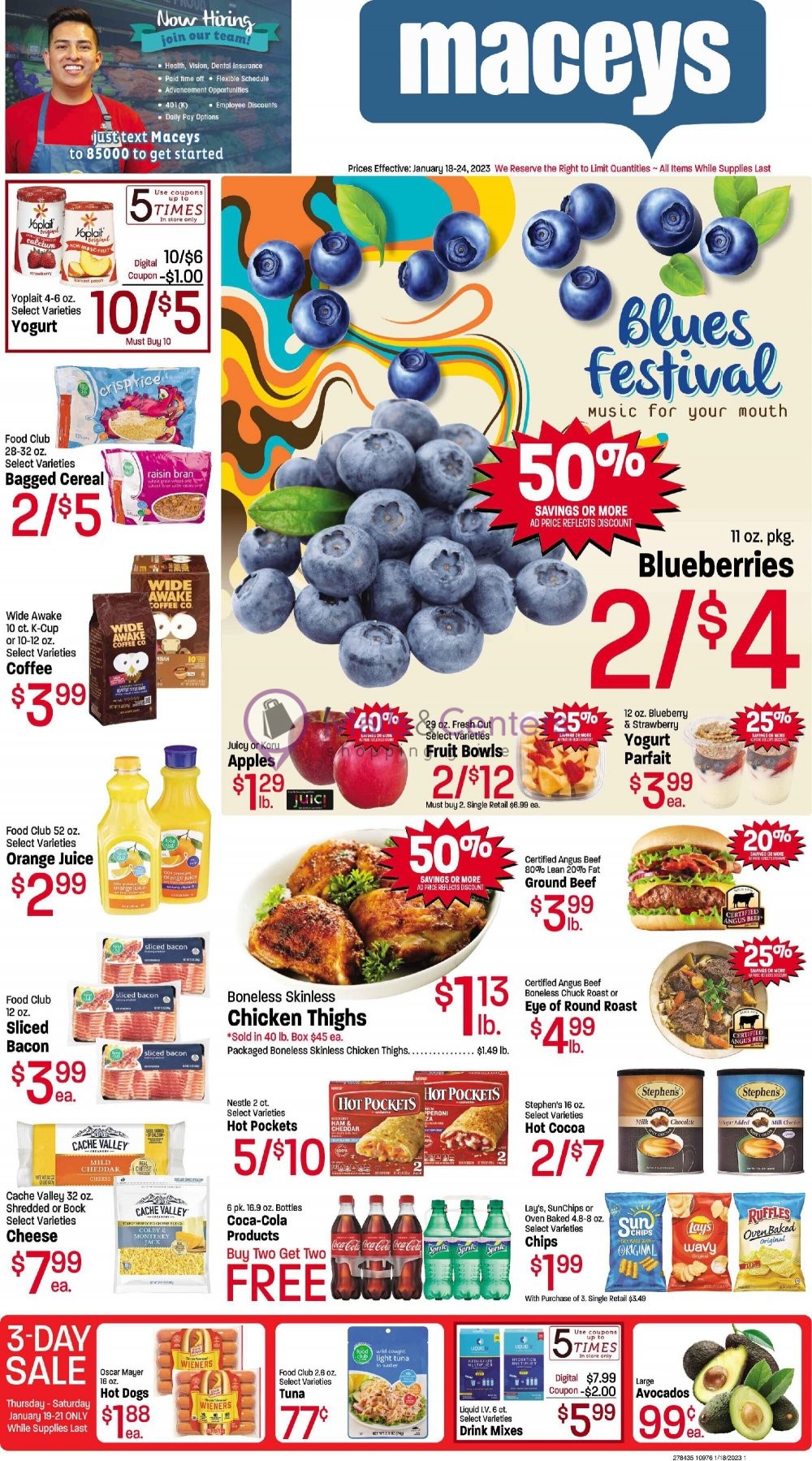 Maceys Weekly ad valid from 01/18/2023 to 01/24/2023 MallsCenters