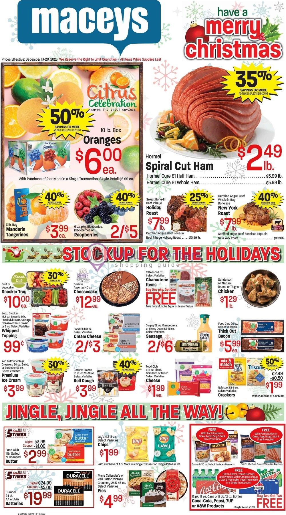 Maceys Weekly ad valid from 12/13/2023 to 12/26/2023 MallsCenters