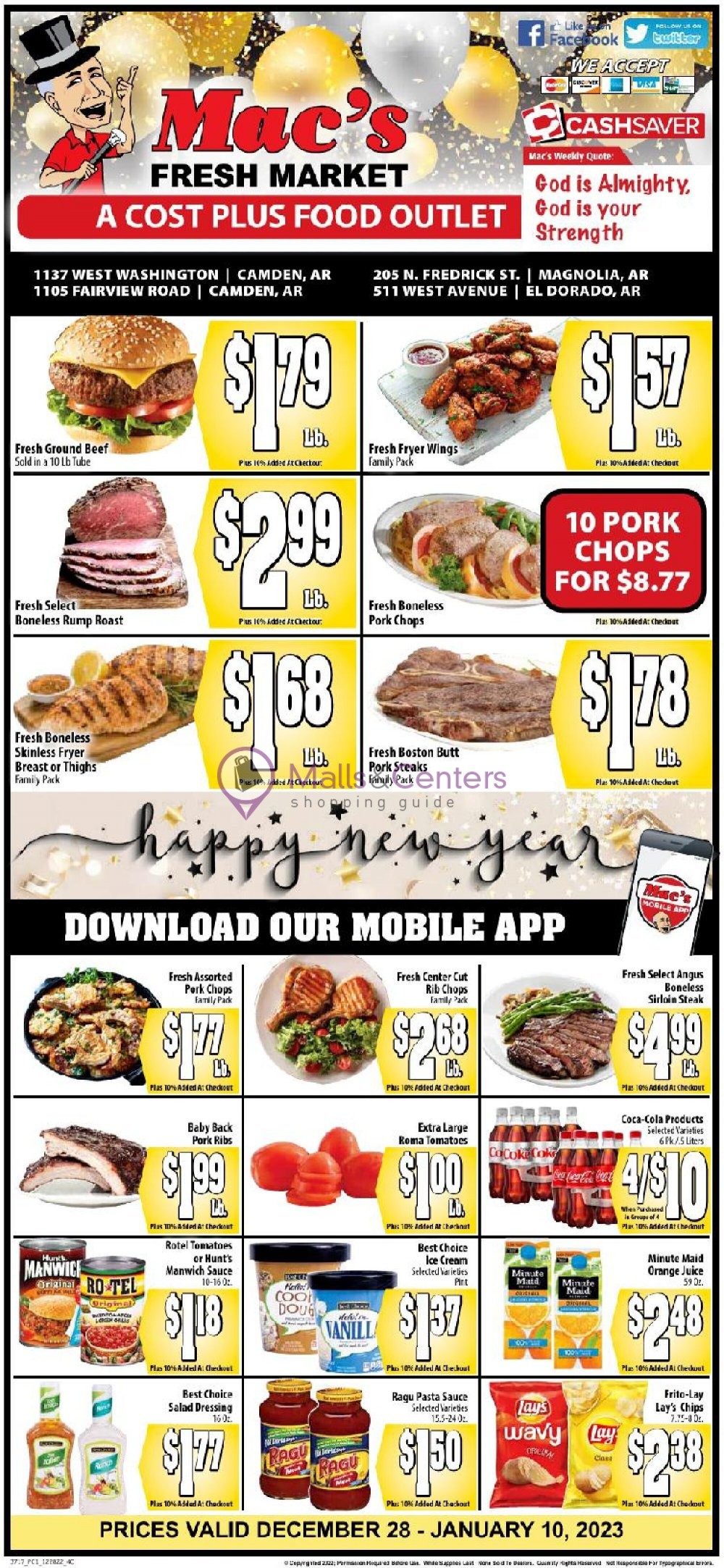 Mac's Fresh Market Weekly ad valid from 12/28/2022 to 01/10/2023