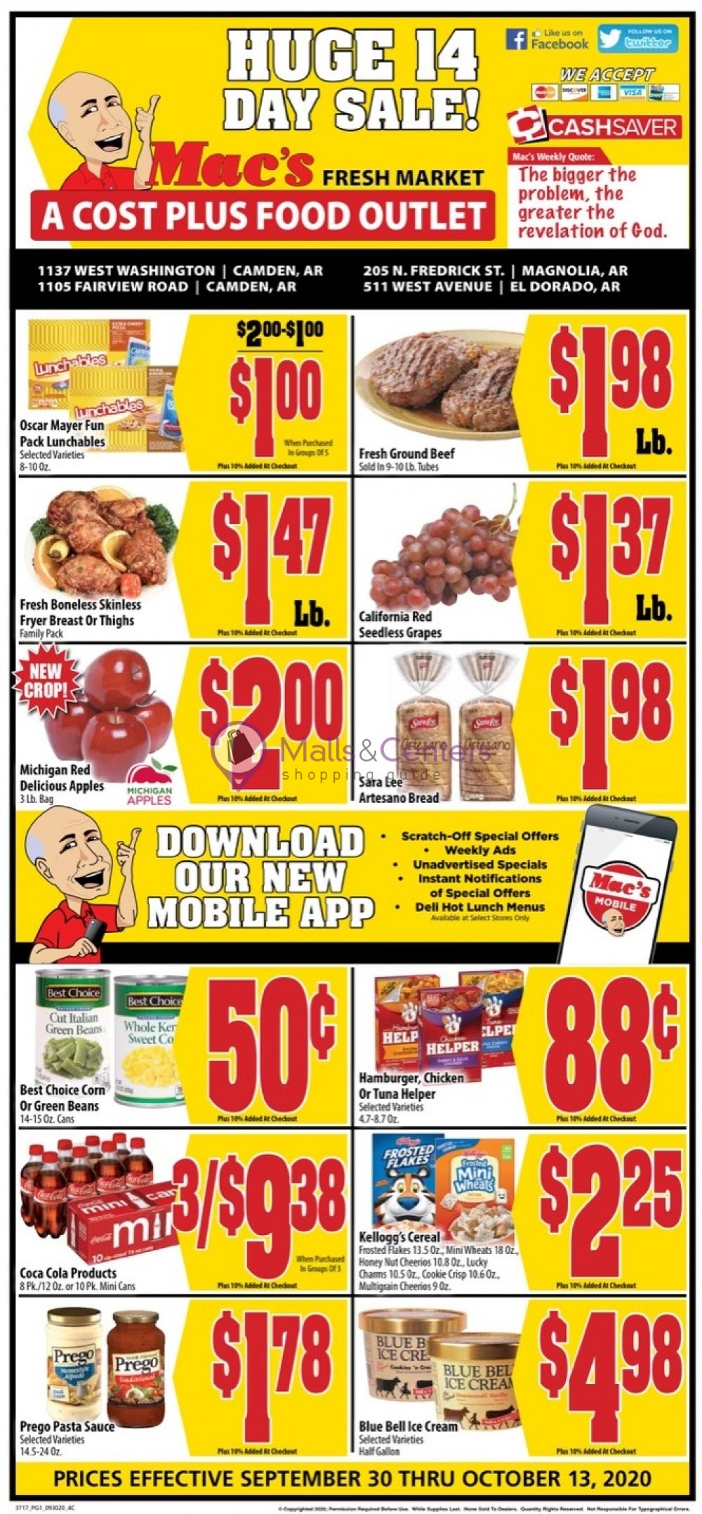 Mac's Fresh Market Weekly ad valid from 10/07/2020 to 10