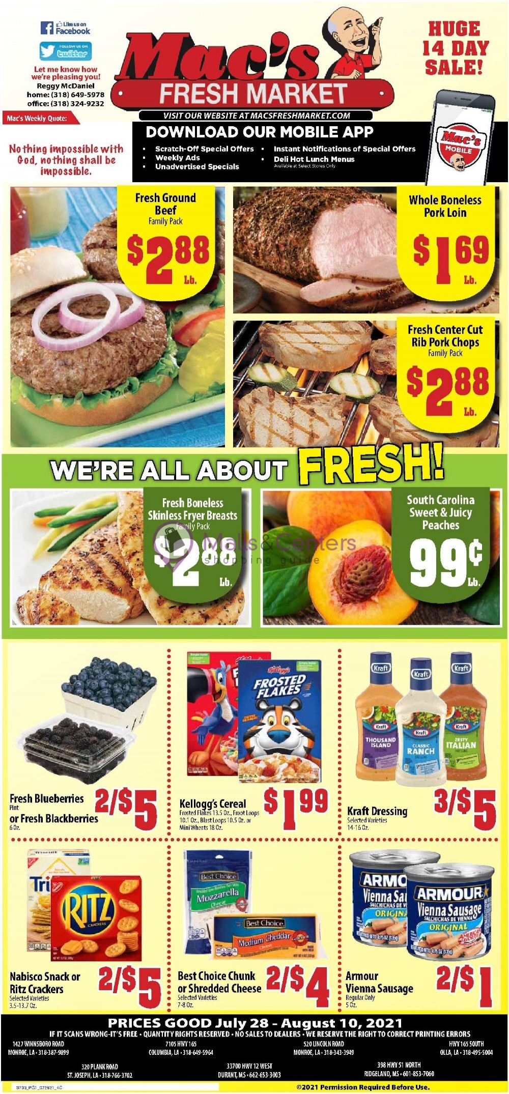Mac's Fresh Market Weekly Ad sales & flyers specials MallsCenters