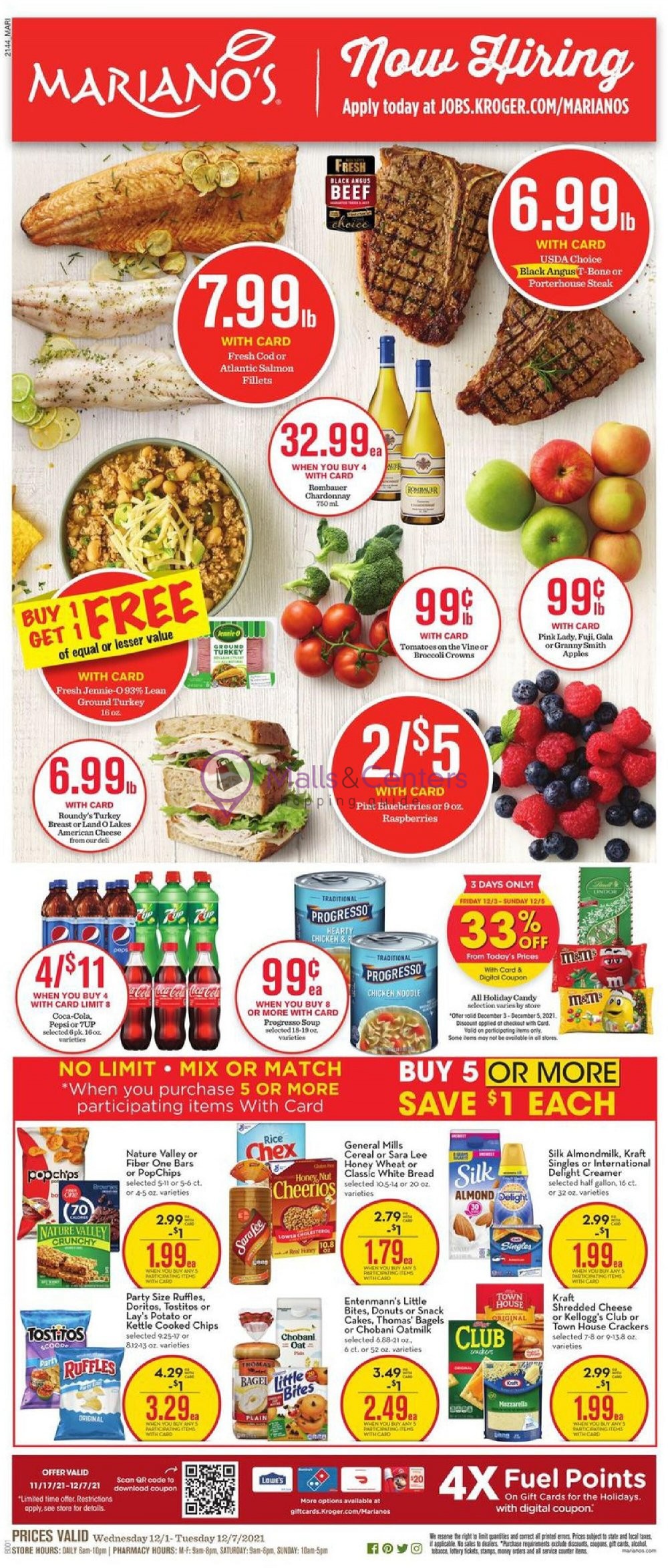 Mariano’s Weekly ad valid from 12/01/2021 to 12/07/2021 - MallsCenters
