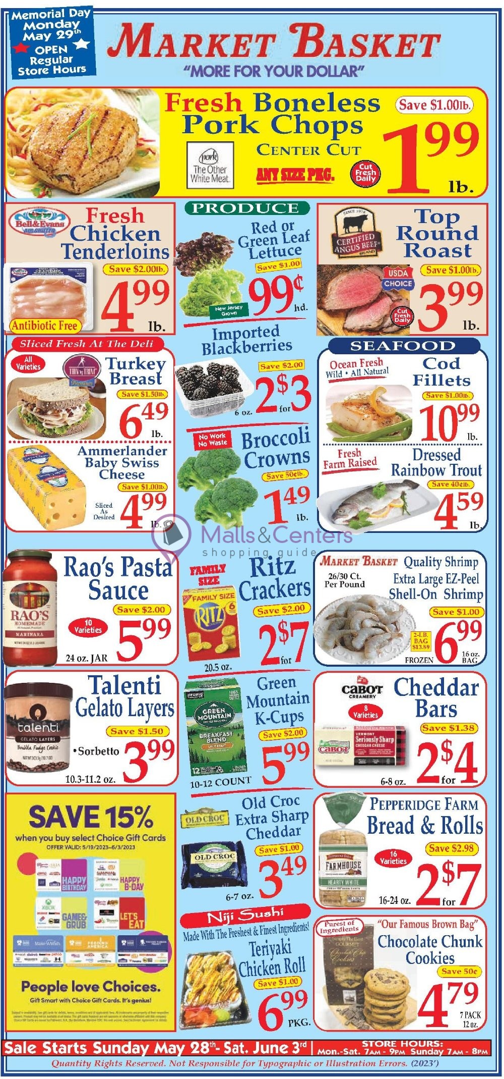 Market Basket Weekly ad valid from 05/28/2023 to 06/03/2023 MallsCenters