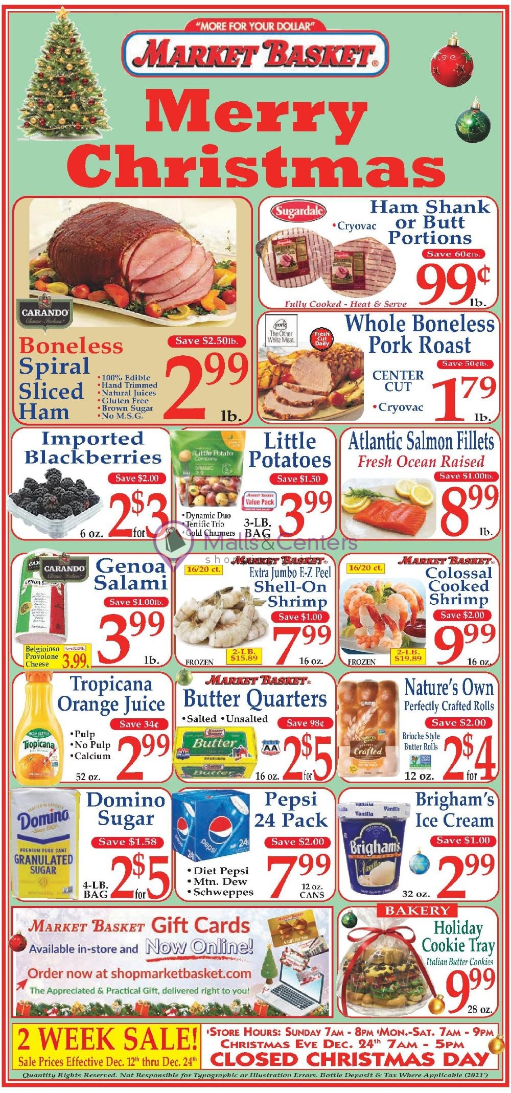 Market Basket Weekly ad valid from 12/12/2021 to 12/24/2021 MallsCenters