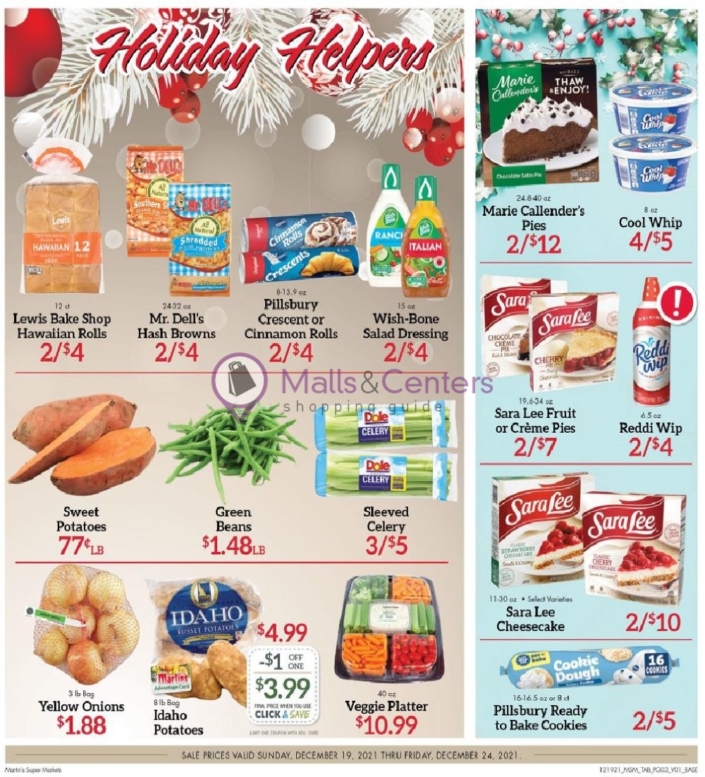 Martin's Supermarket Weekly ad valid from 12/19/2021 to 12/24/2021