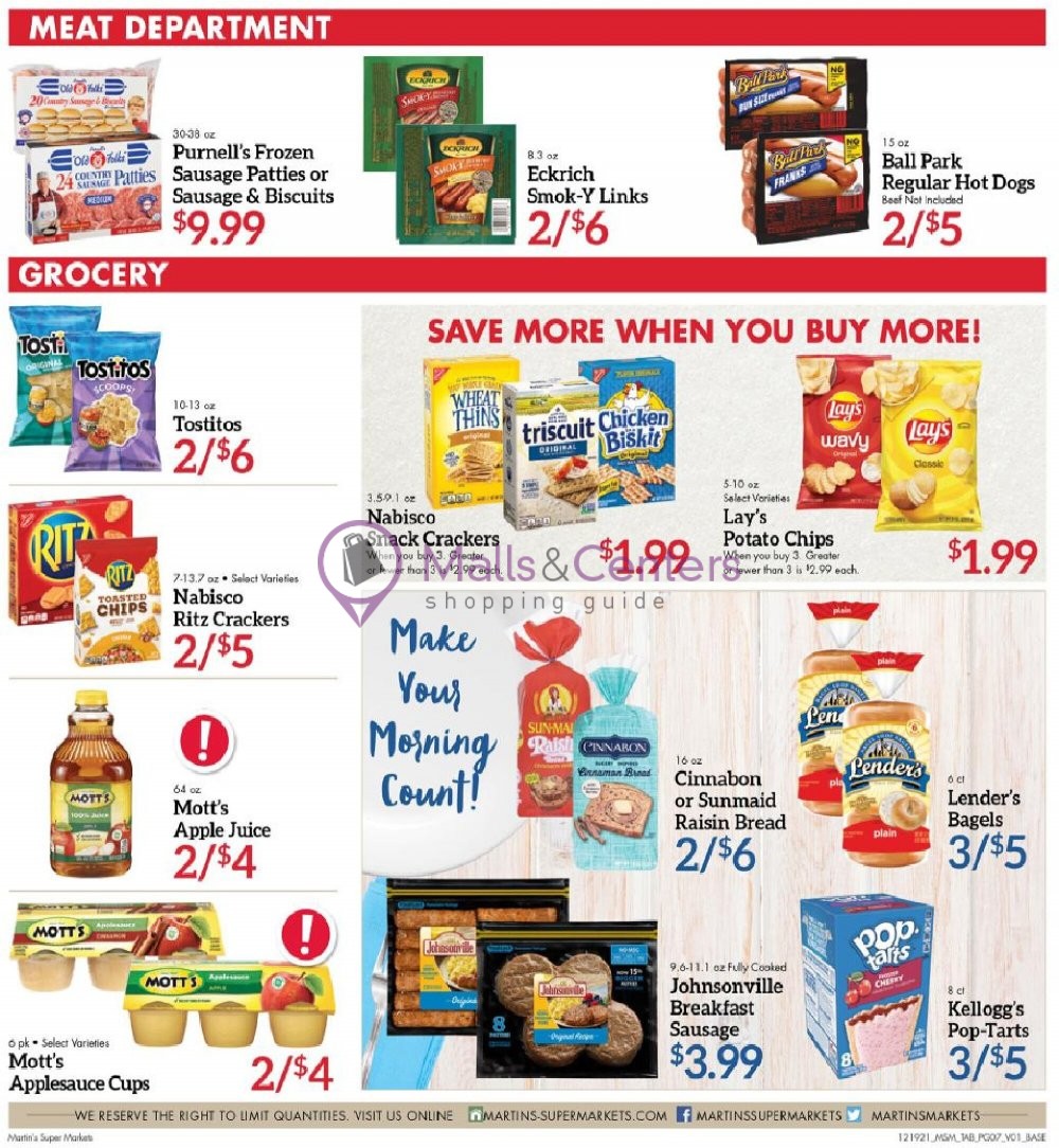 Martin's Supermarket Weekly ad valid from 12/19/2021 to 12/24/2021