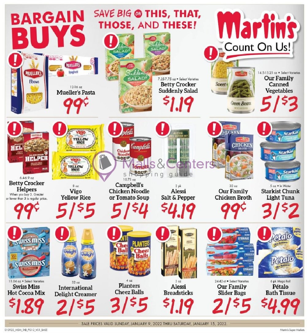 Martin's Supermarket Weekly ad valid from 01/09/2022 to 01/15/2022