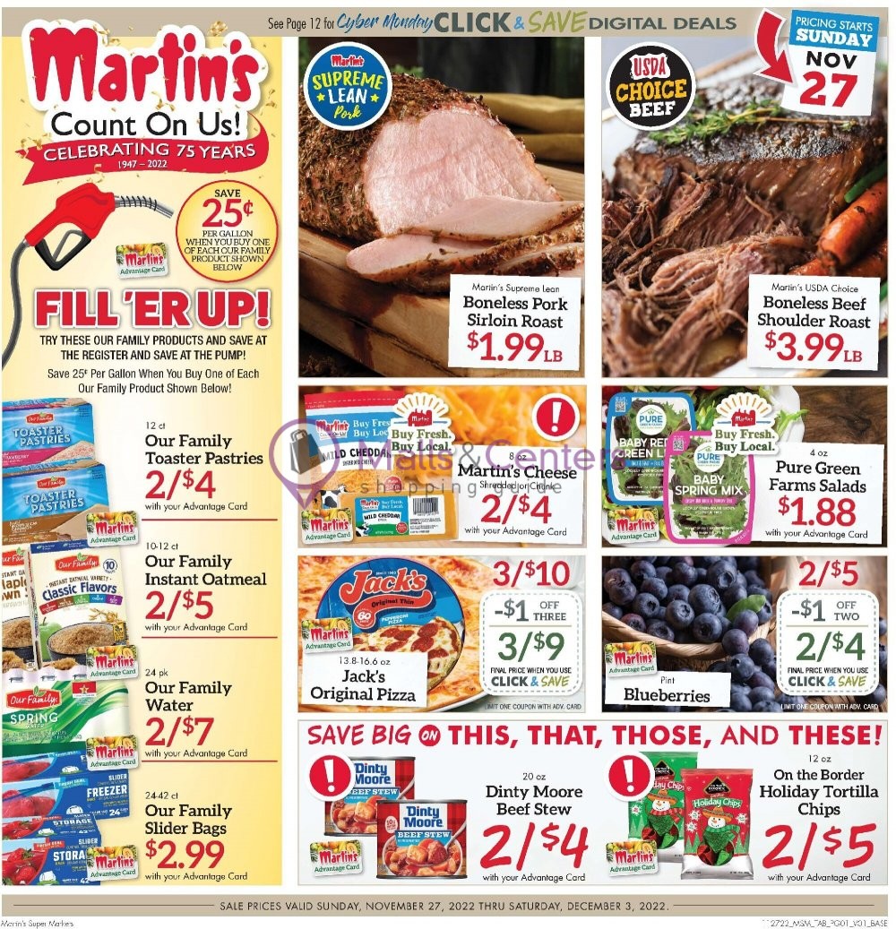 Martin's Supermarket Weekly ad valid from 11/27/2022 to 12/03/2022