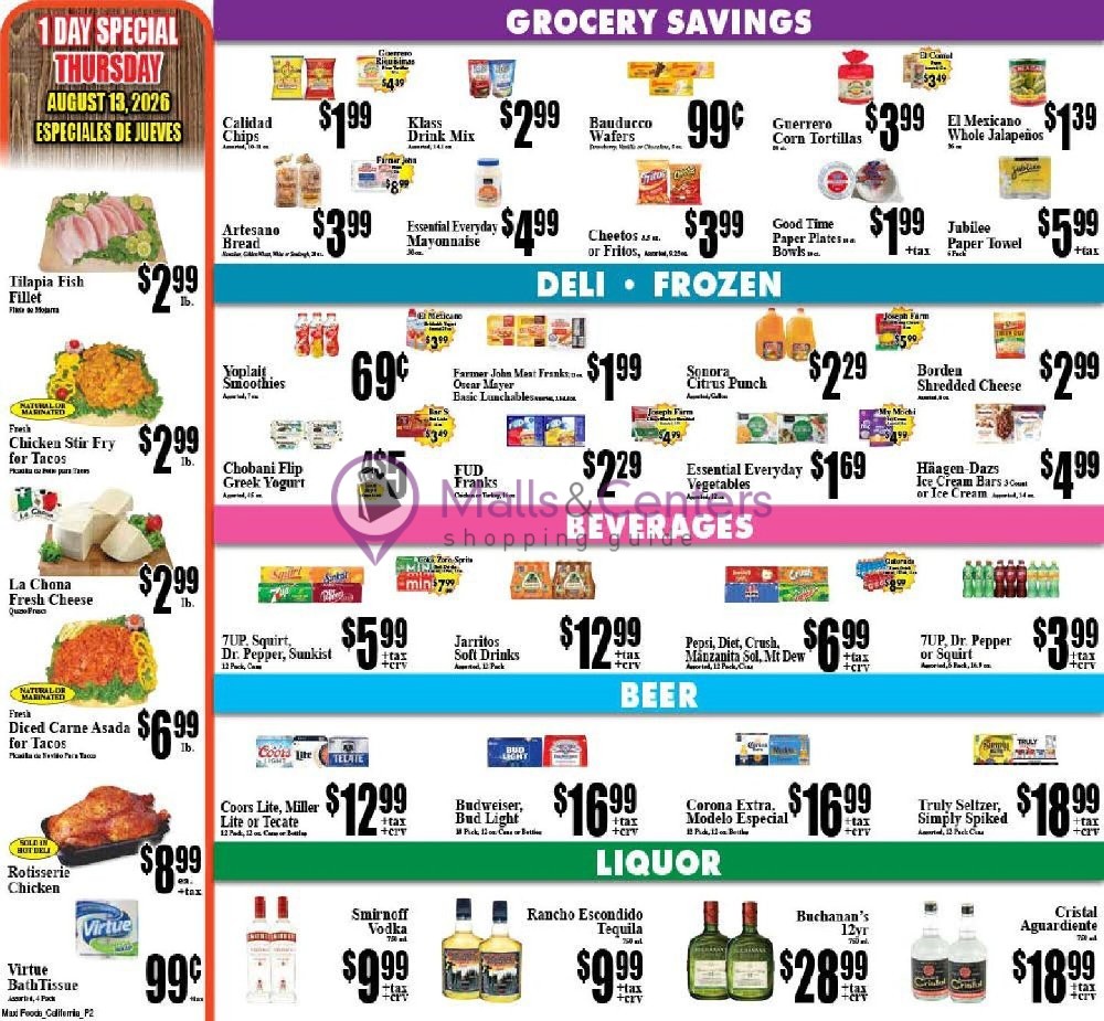 Weekly ad for Maxi Foods Markets valid: 08/14/2026 - 08/16/2026, page 2