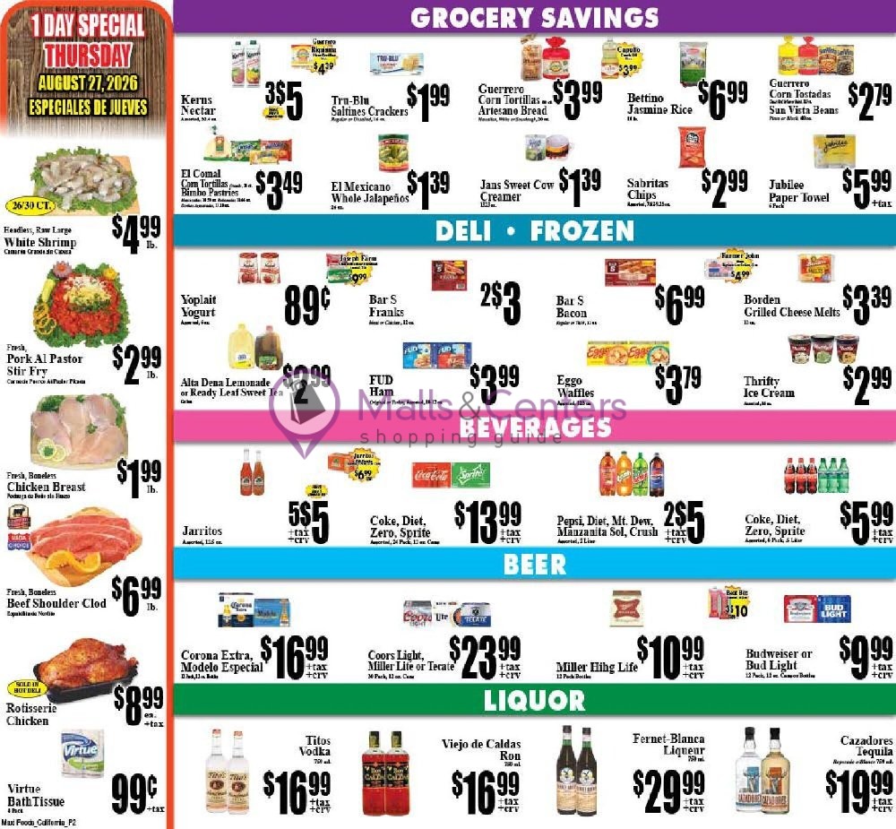 Weekly ad for Maxi Foods Markets valid: 08/27/2026 - 08/30/2026, page 2