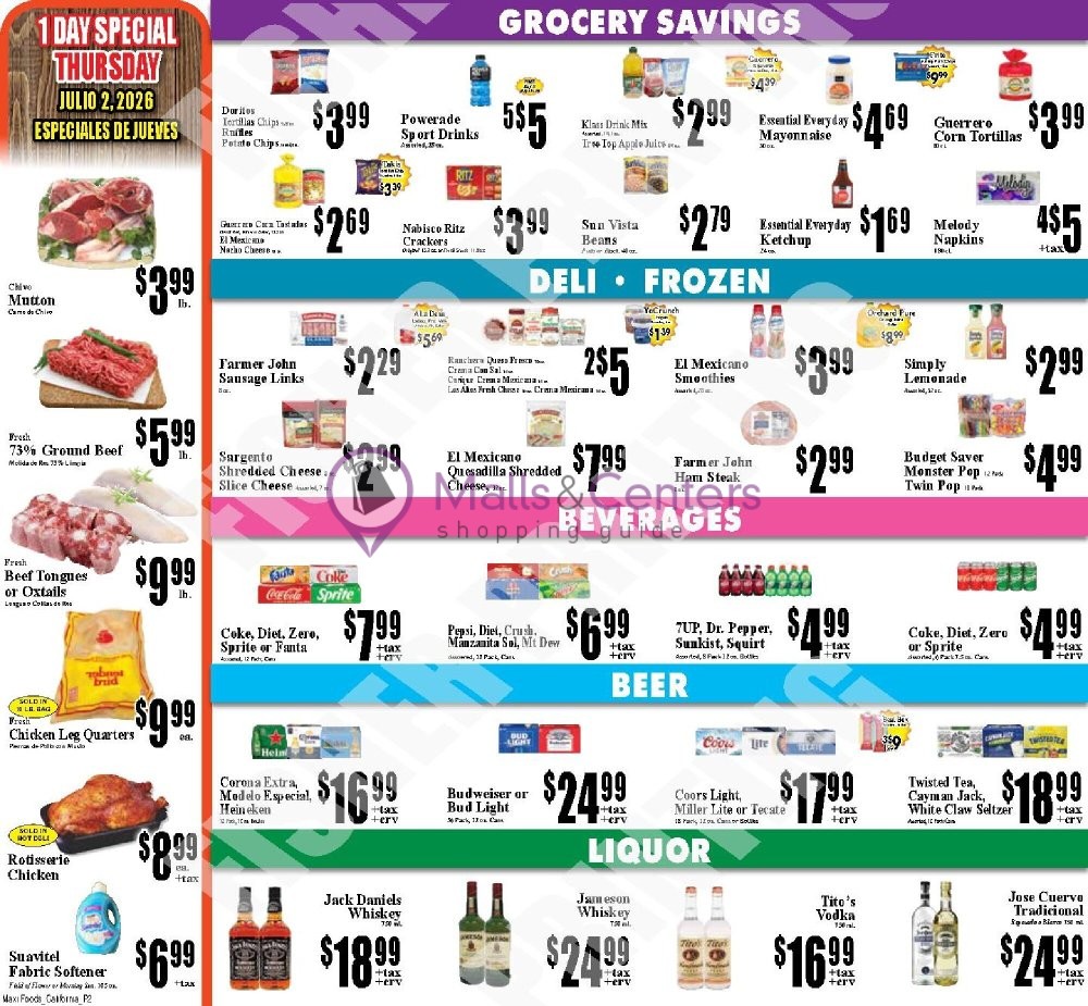 Weekly ad for Maxi Foods Markets valid: 07/01/2026 - 07/01/2026, page 2