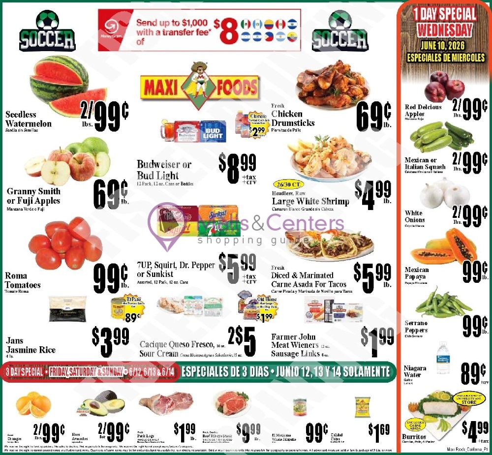 Weekly ad for Maxi Foods Markets valid: 06/10/2026 - 06/10/2026, page 1