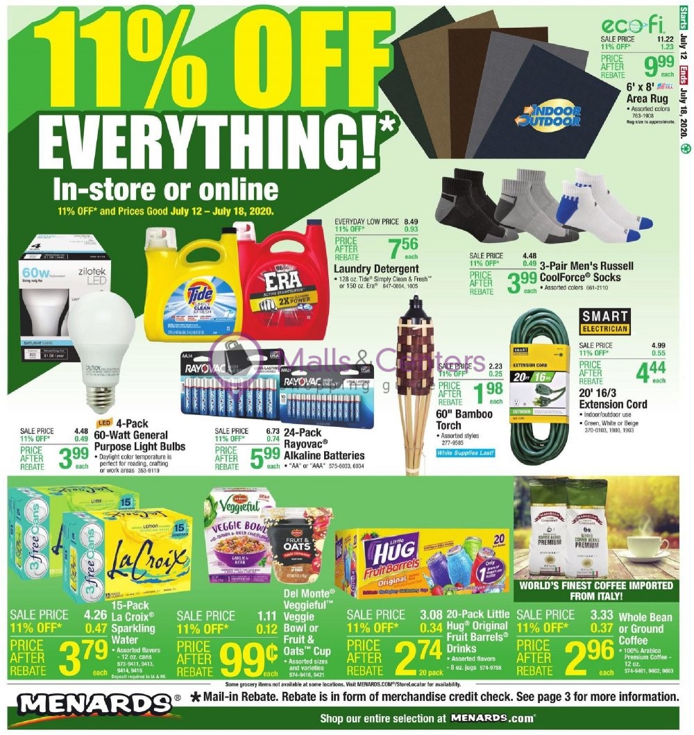 Menards Weekly Ad sales & flyers specials MallsCenters