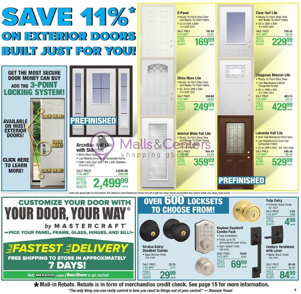 Menards Weekly Ad sales & flyers specials MallsCenters