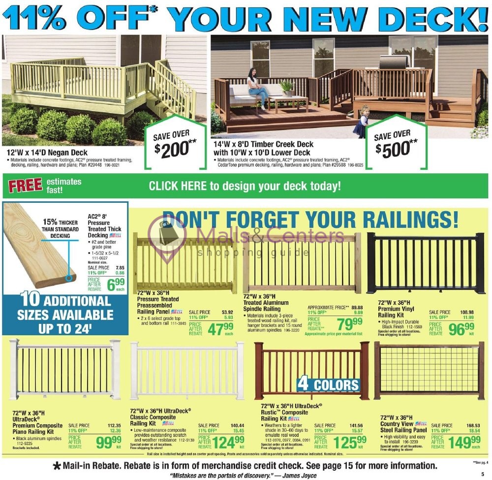 Menards Weekly Ad sales & flyers specials MallsCenters
