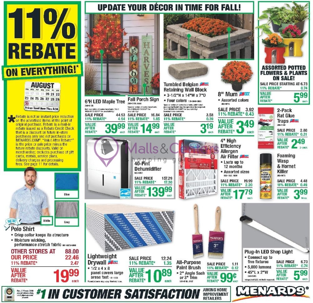 Weekly ad for Menards valid: 08/19/2026 - 08/31/2026, page 1