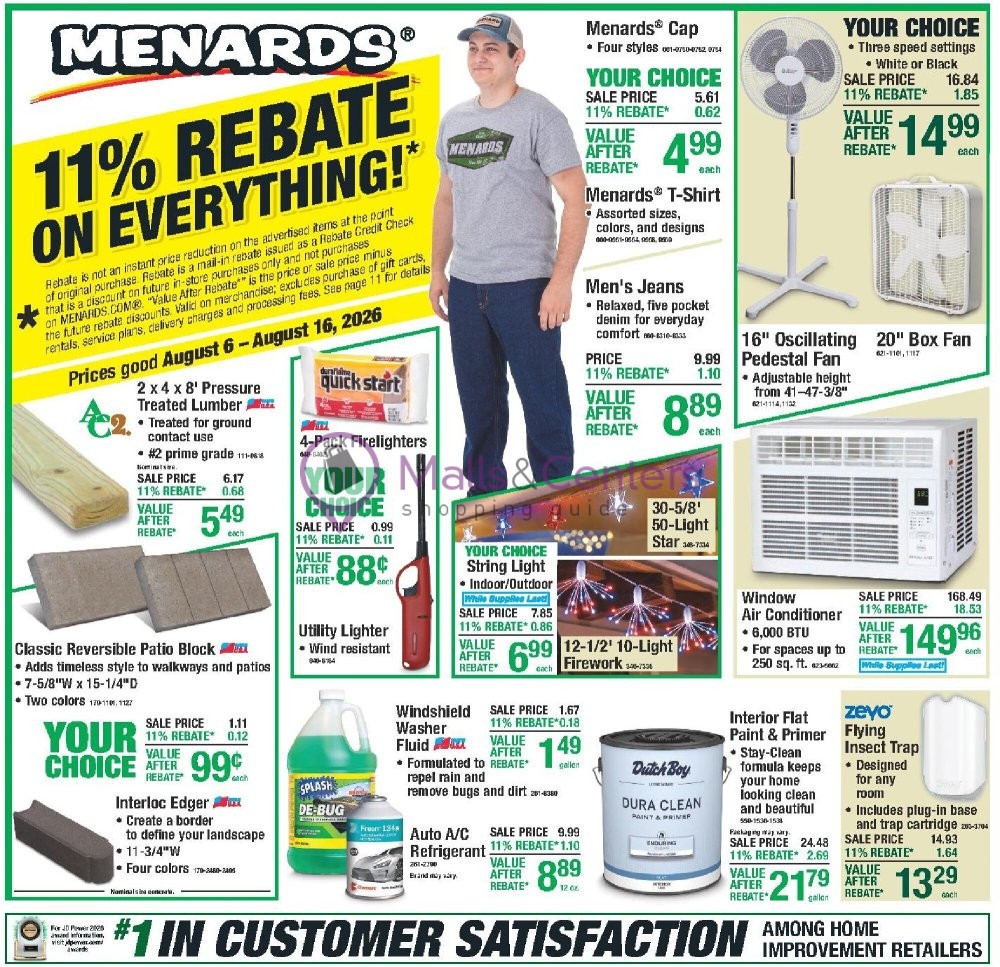 First page of weekly ad for Menards valid: 08/05/2026 - 08/17/2026