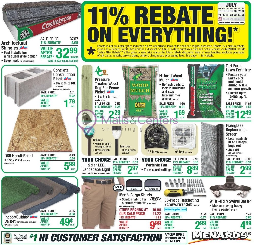 Weekly ad for Menards valid: 07/15/2026 - 07/26/2026, page 1