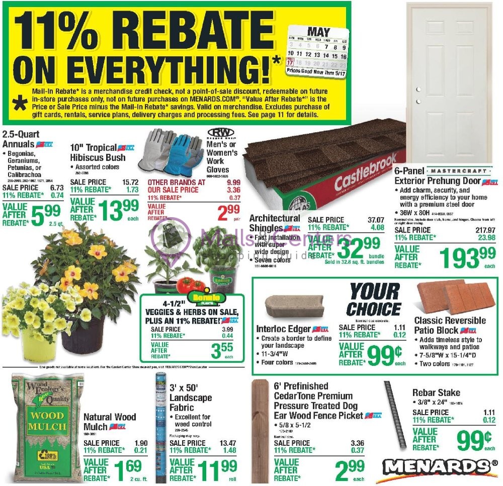 Weekly ad for Menards valid: 05/06/2026 - 05/17/2026, page 1