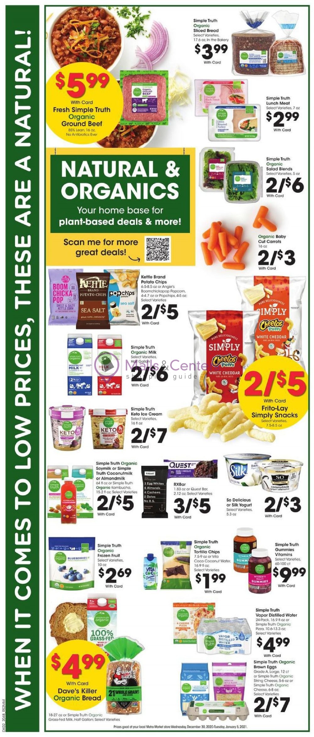 Metro Market Weekly ad valid from 12/30/2020 to 01/05/2021 MallsCenters