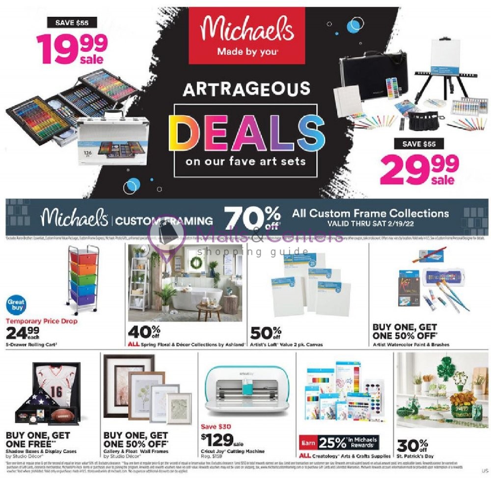 Michaels Weekly ad valid from 02/13/2022 to 02/19/2022 MallsCenters