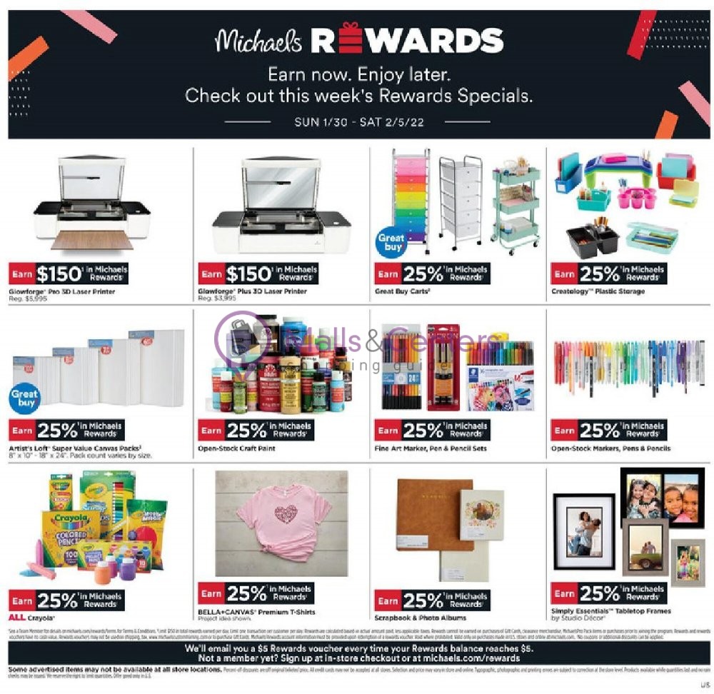 Michaels Weekly ad valid from 01/30/2022 to 02/05/2022 MallsCenters